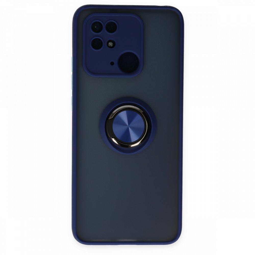 Xiaomi Poco C40 Kılıf Montreal Yüzüklü Silikon Kapak - Lacivert Xiaomi Poco C40 Kılıf Montreal Yüzüklü Silikon Kapak - Lacivert