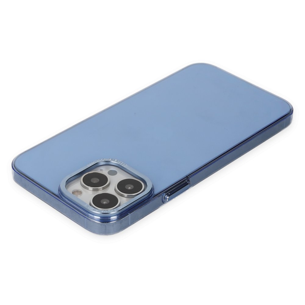 iPhone 14 Pro Kılıf Anka PC Sert Metal Kapak - Mavi  iPhone 14 Pro Kılıf Anka PC Sert Metal Kapak - Mavi