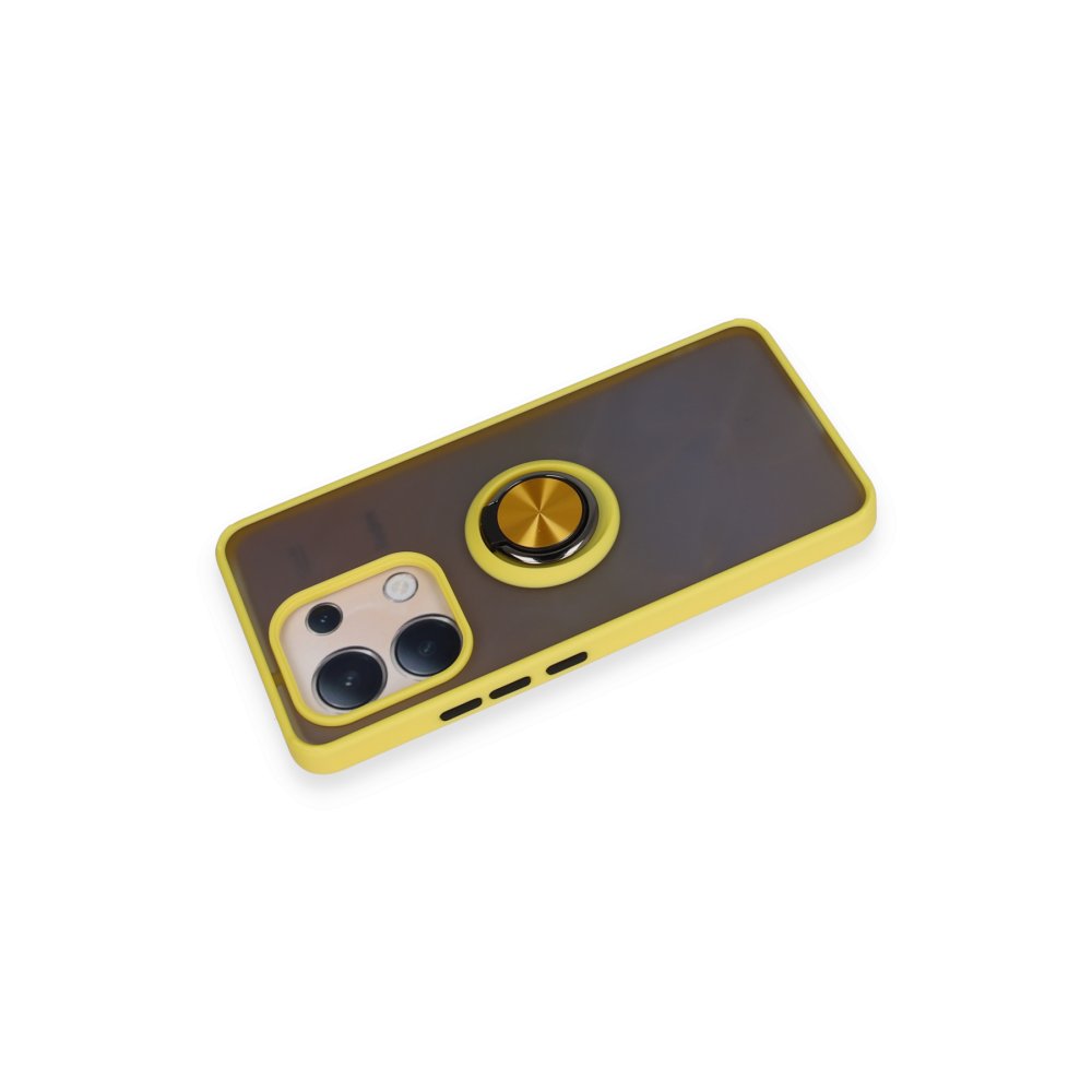 Redmi Note 13 4G Kılıf Montreal Yüzüklü Silikon Kapak - Sarı