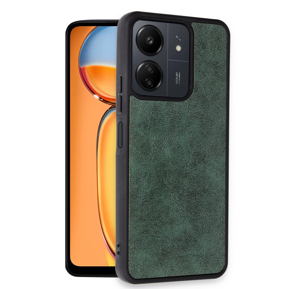 Xiaomi Poco C65 Kılıf Aras Deri Kapak - Koyu Yeşil Xiaomi Poco C65 Kılıf Aras Deri Kapak - Koyu Yeşil