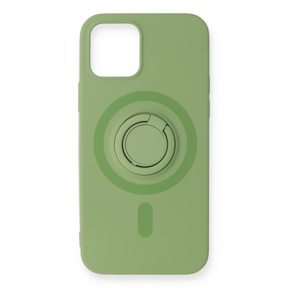 iPhone 12 Mini Kılıf Viktor Yüzüklü Silikon - Yeşil iPhone 12 Mini Kılıf Viktor Yüzüklü Silikon - Yeşil