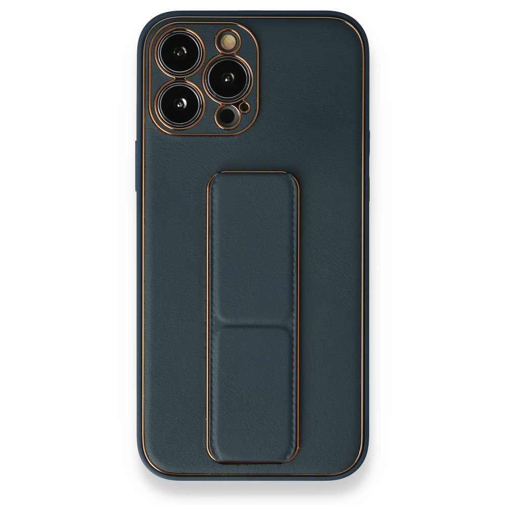 iPhone 13 Pro Kılıf Coco Deri Standlı Kapak - Mavi iPhone 13 Pro Kılıf Coco Deri Standlı Kapak - Mavi