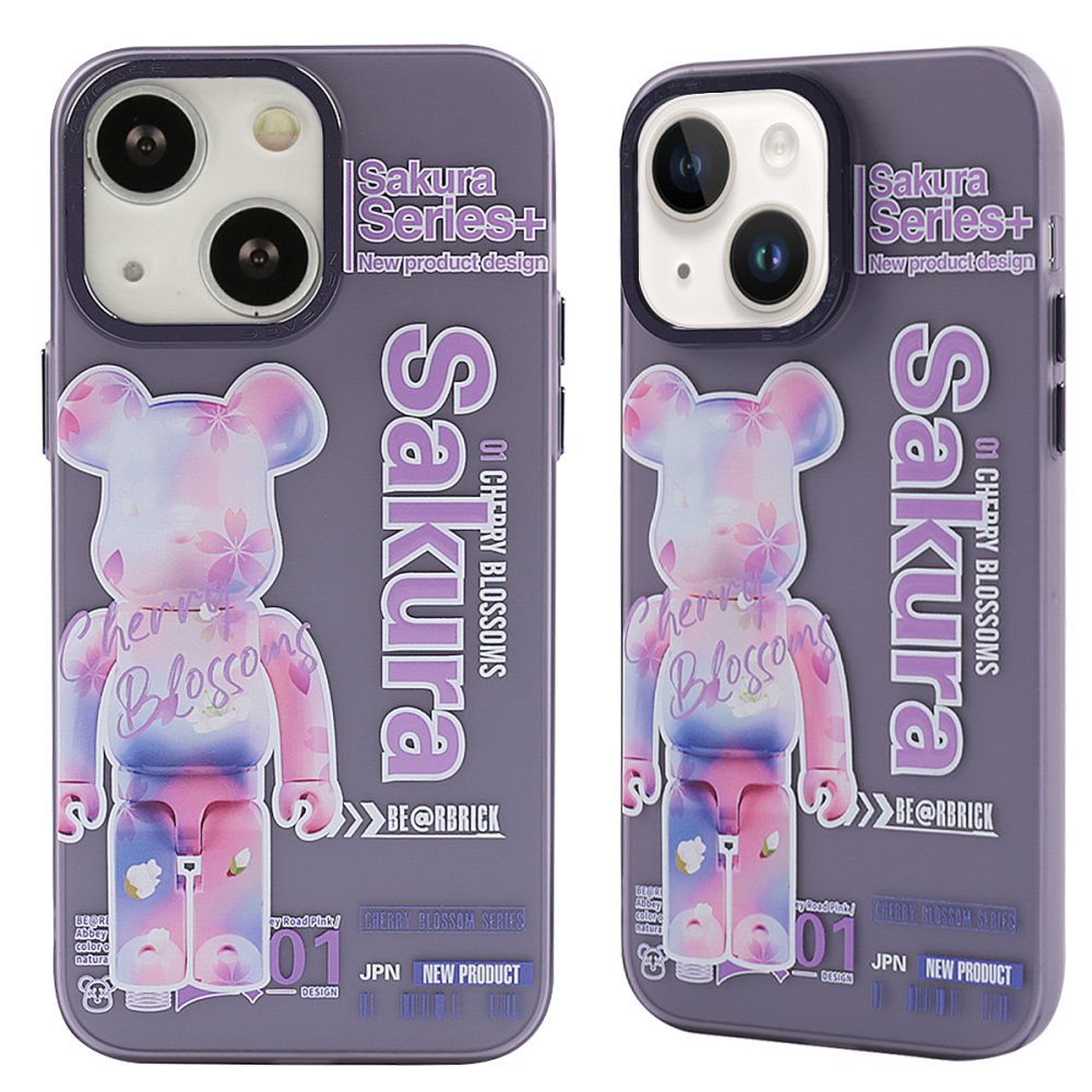  iPhone 14 Kılıf Prada Desenli Kapak - Prada Mor - 1