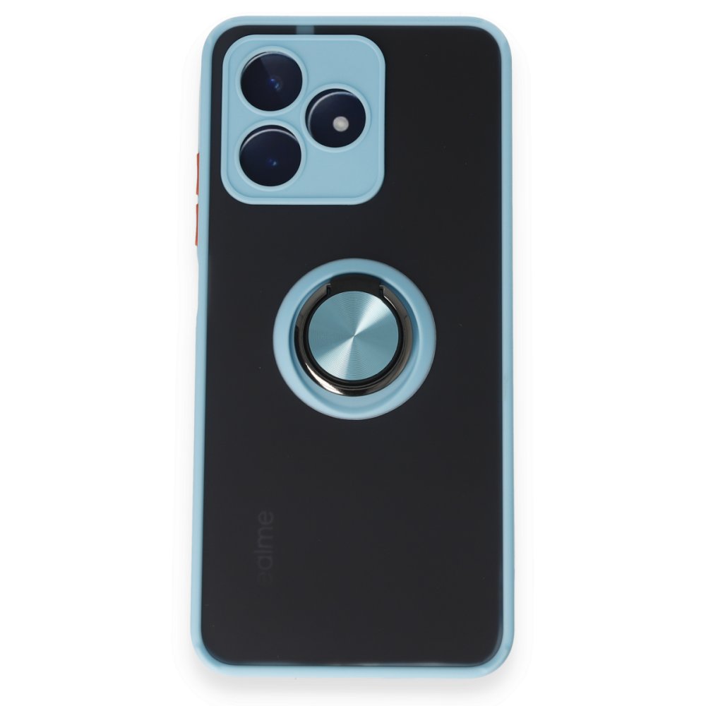 Realme C53 Kılıf Montreal Yüzüklü Silikon Kapak - Buz Mavi Realme C53 Kılıf Montreal Yüzüklü Silikon Kapak - Buz Mavi