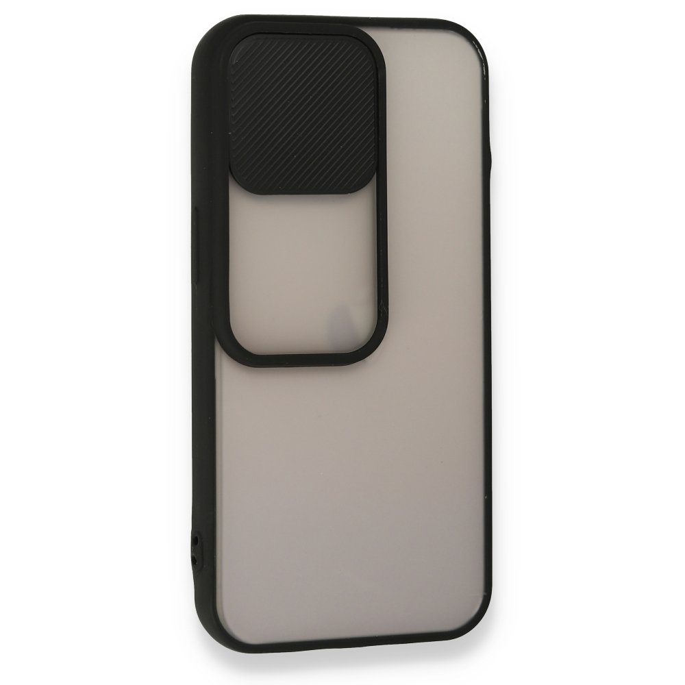  iPhone 13 Pro Kılıf Palm Buzlu Kamera Sürgülü Silikon - Siyah