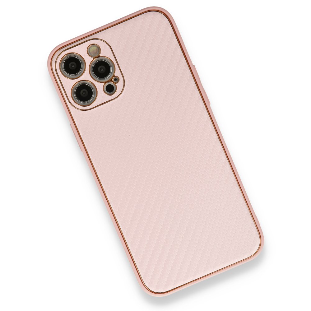  iPhone 12 Pro Max Kılıf Coco Karbon Silikon - Pembe