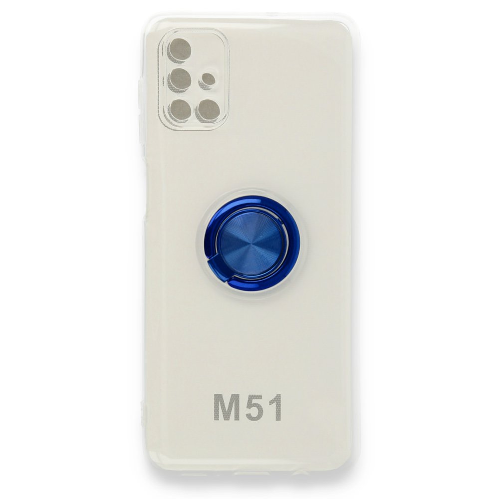  Samsung Galaxy M51 Kılıf Gros Yüzüklü Silikon - Mavi
