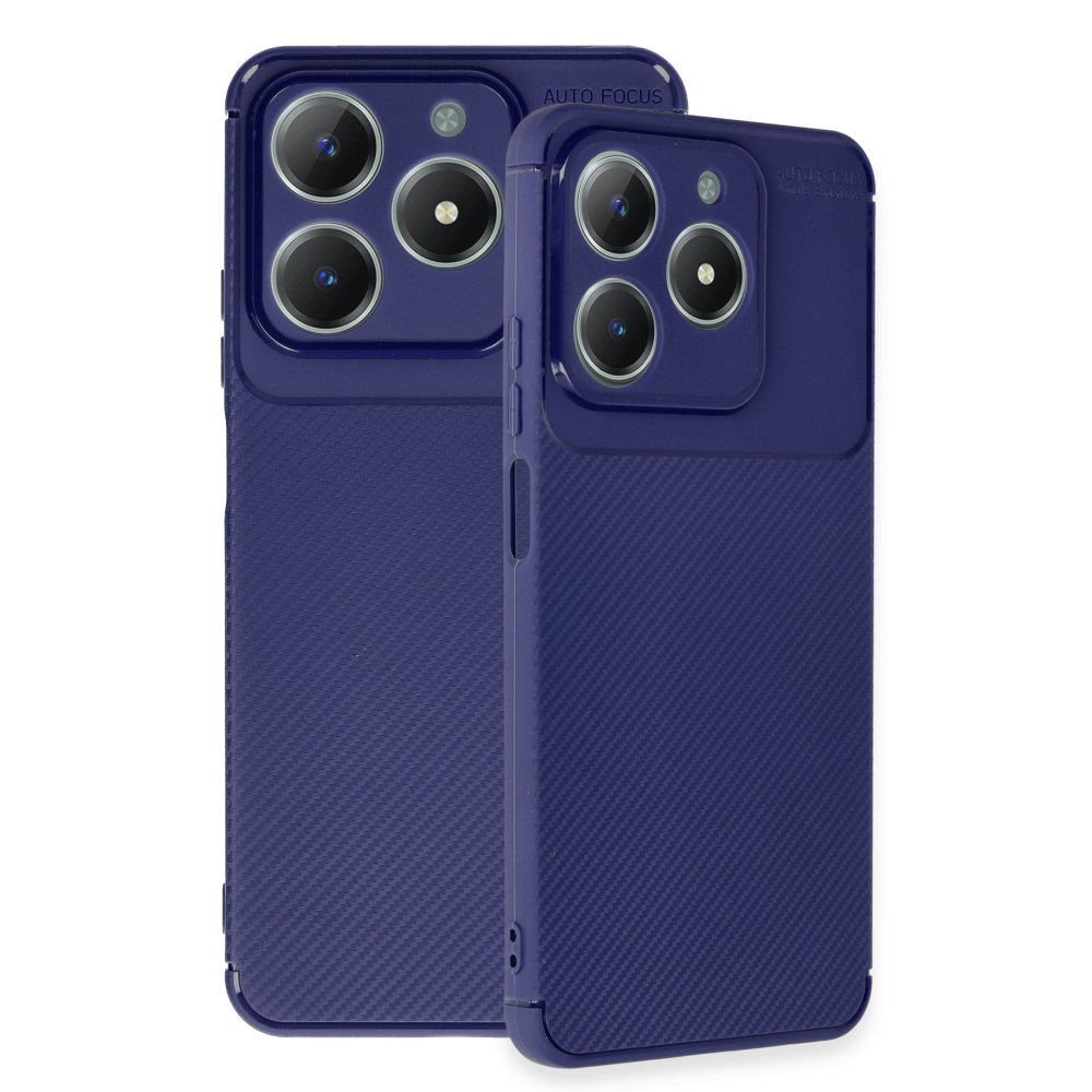 Realme C61 Kılıf Auto Focus Karbon Kapak - Lacivert Realme C61 Kılıf Auto Focus Karbon Kapak - Lacivert