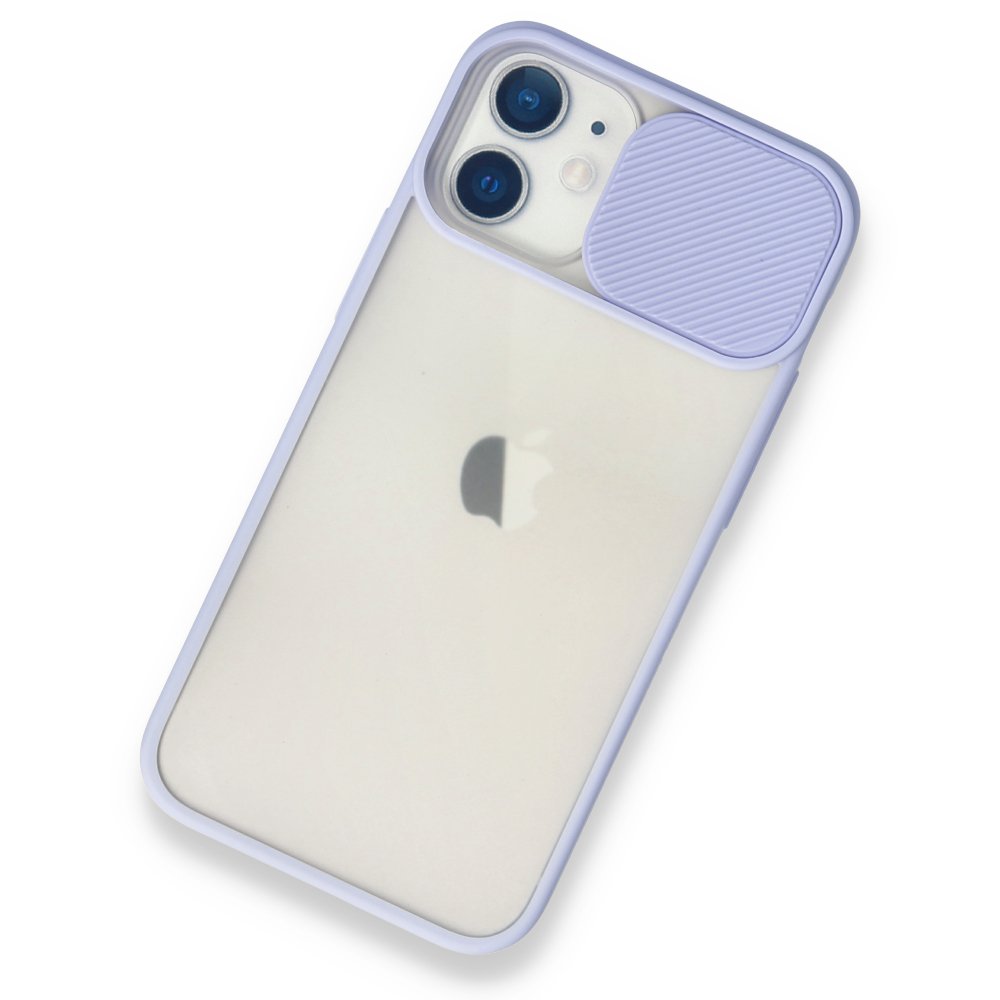  iPhone 11 Kılıf Palm Buzlu Kamera Sürgülü Silikon - Lila