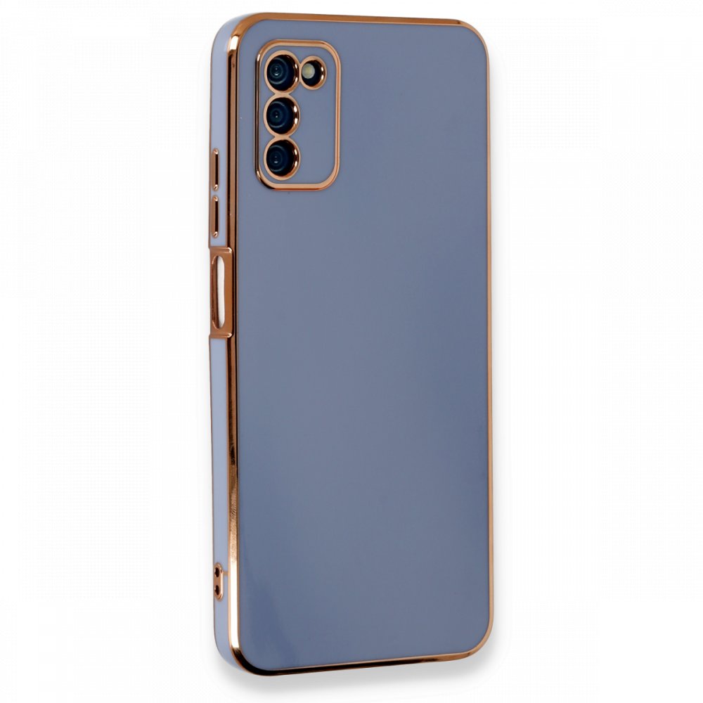  Samsung Galaxy A03S Kılıf Volet Silikon - Mavi