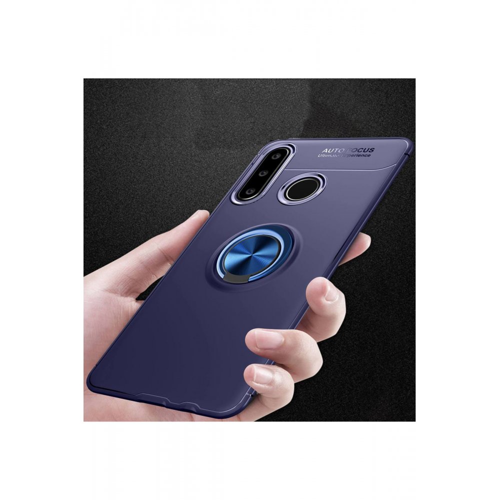 Huawei Y6P Kılıf Range Yüzüklü Silikon - Mavi  Huawei Y6P Kılıf Range Yüzüklü Silikon - Mavi