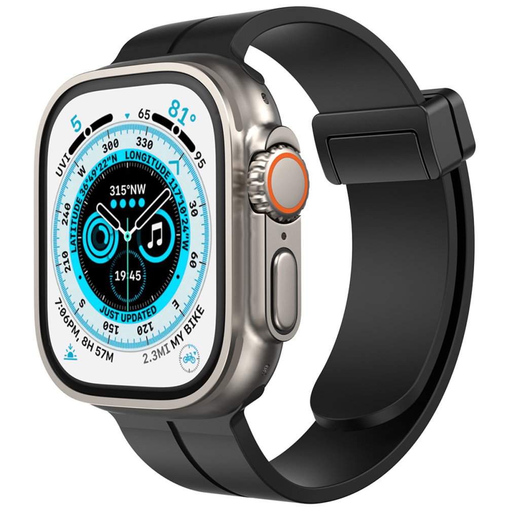  Apple Watch Ultra 49mm KR412 Elegance Stylısh Kordon - Siyah