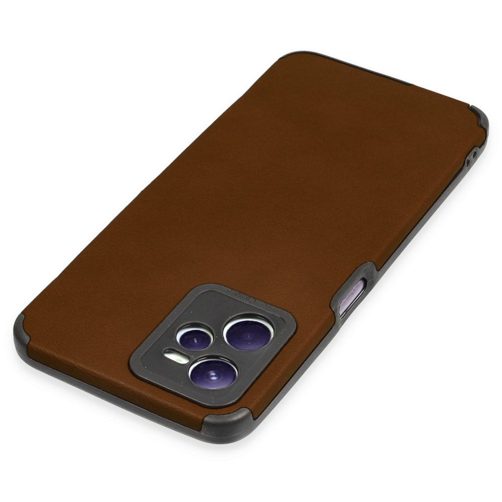 Realme C35 Kılıf Loop Deri Silikon - Kahverengi  Realme C35 Kılıf Loop Deri Silikon - Kahverengi