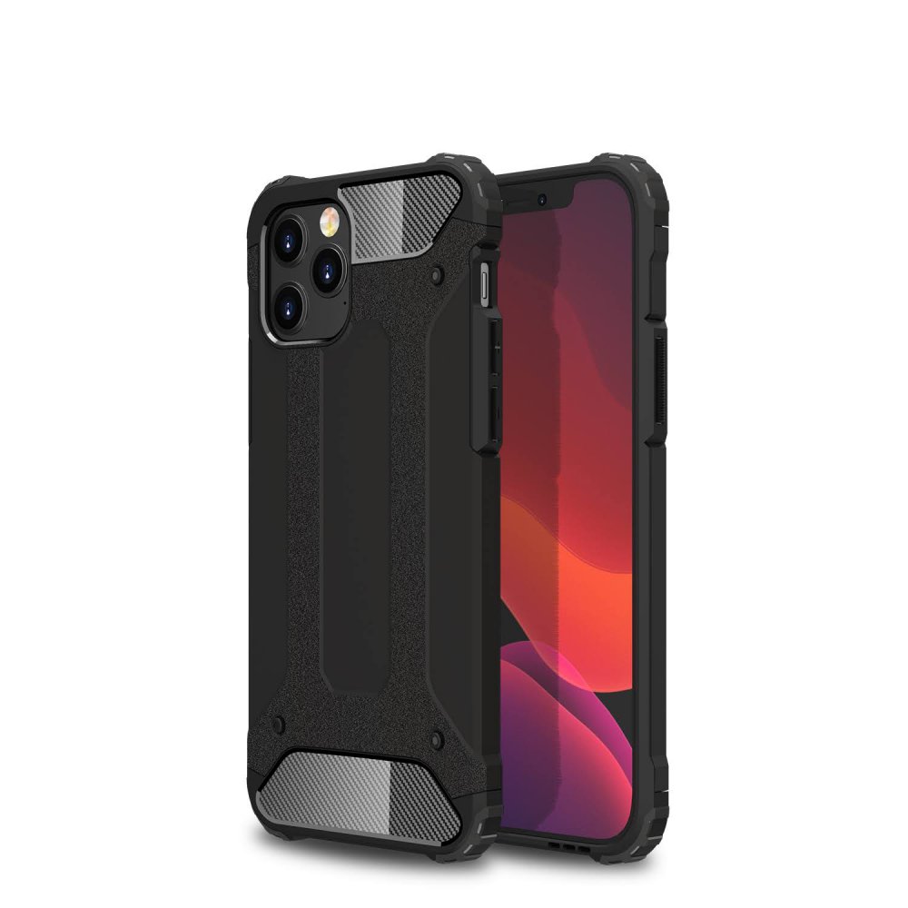 iPhone 12 Pro Max Kılıf Tank Silikon Kapak - Siyah