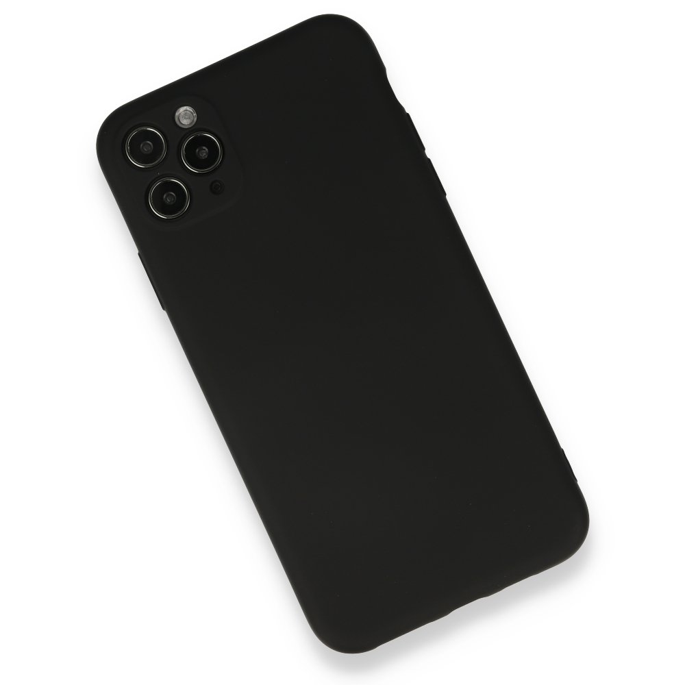  iPhone 11 Pro Max Kılıf Nano içi Kadife Silikon - Siyah