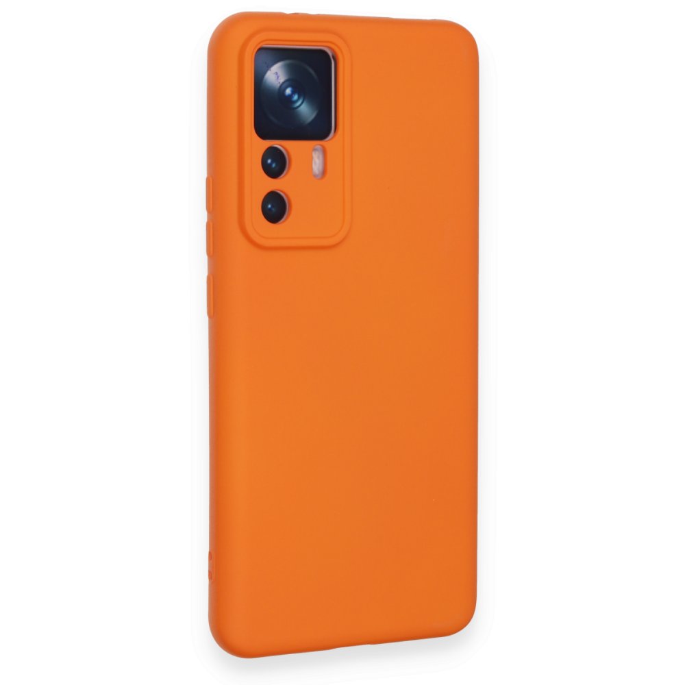 Xiaomi Mi 12T Pro Kılıf Nano içi Kadife Silikon - Turuncu  Xiaomi Mi 12T Pro Kılıf Nano içi Kadife Silikon - Turuncu