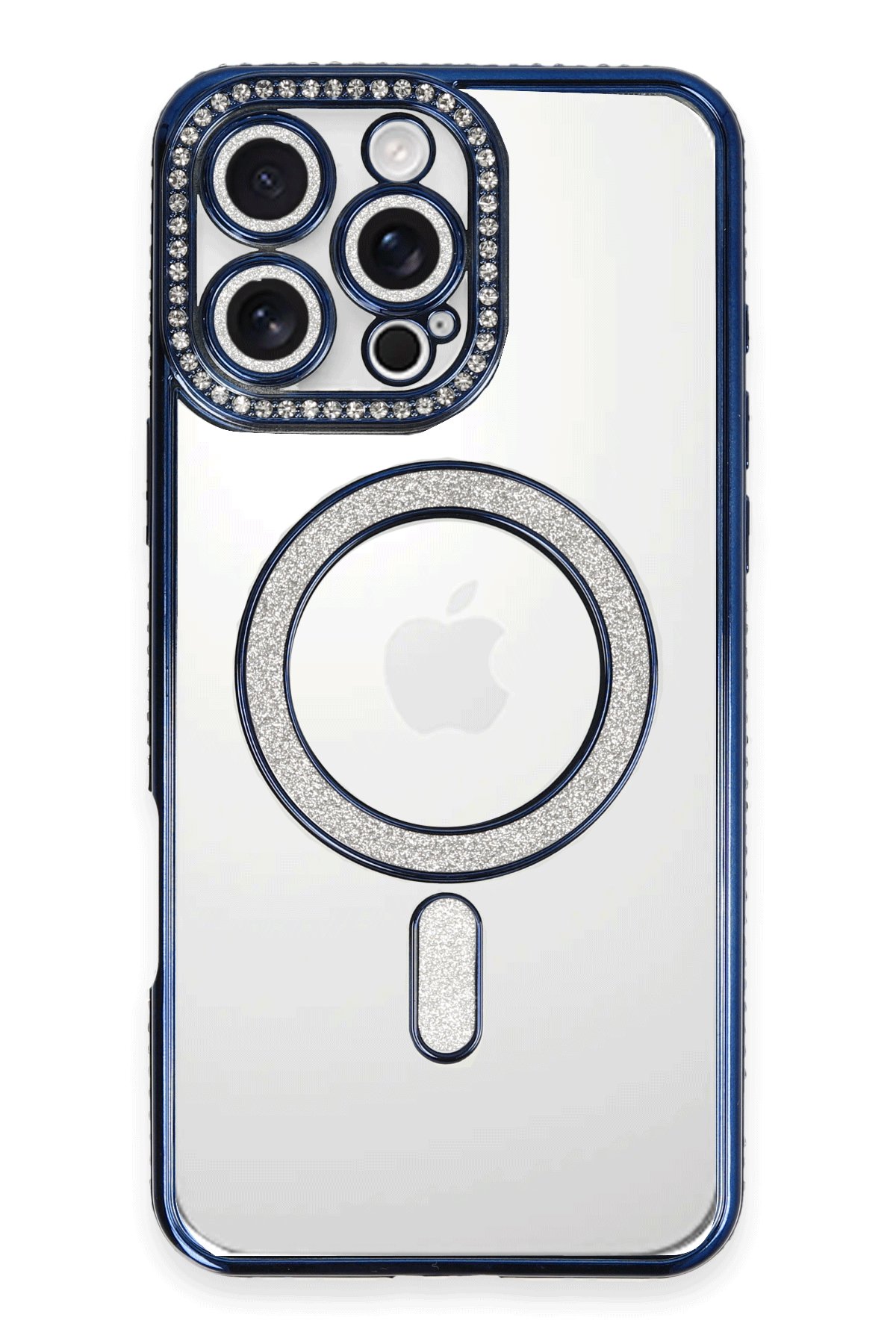  iPhone 16 Pro Max Kılıf Joke Simli Magneticsafe Kılıf - Lacivert