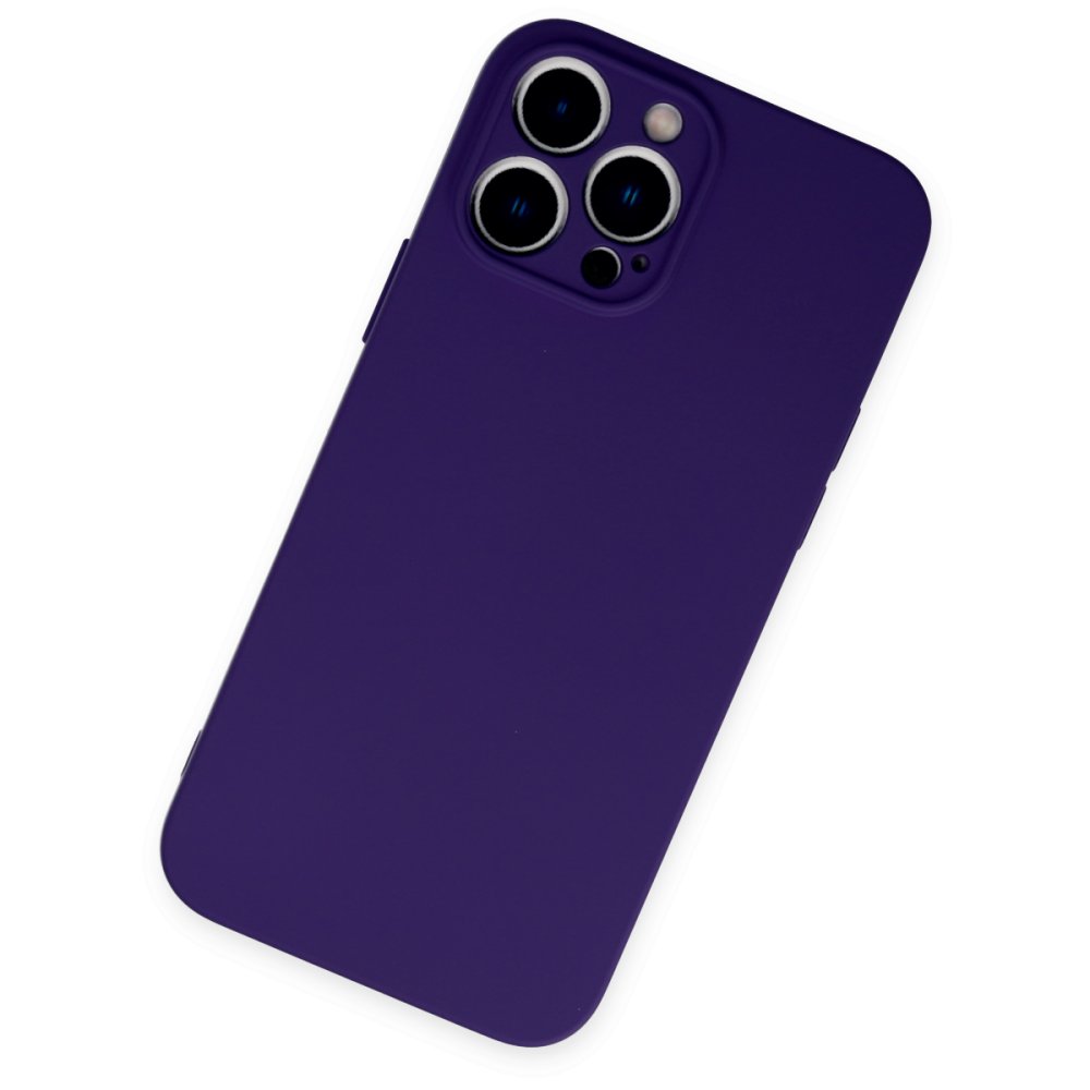 iPhone 13 Pro Kılıf Nano içi Kadife Silikon - Mor iPhone 13 Pro Kılıf Nano içi Kadife Silikon - Mor