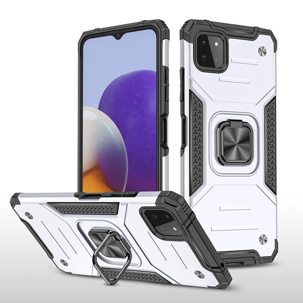  Samsung Galaxy M32 Kılıf Zegna Yüzüklü Silikon Kapak - Gümüş