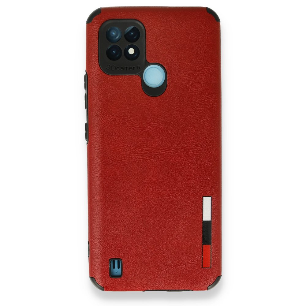 Realme C21 Kılıf Loop Deri Silikon - Kırmızı Realme C21 Kılıf Loop Deri Silikon - Kırmızı