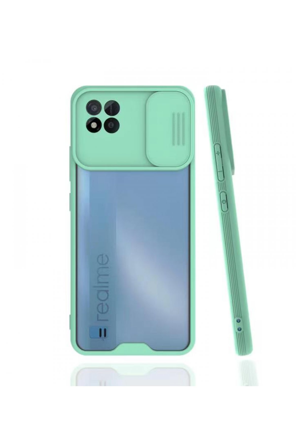 Realme C11 2021 Kılıf Platin Kamera Koruma Silikon - Açık Yeşil  Realme C11 2021 Kılıf Platin Kamera Koruma Silikon - Açık Yeşil