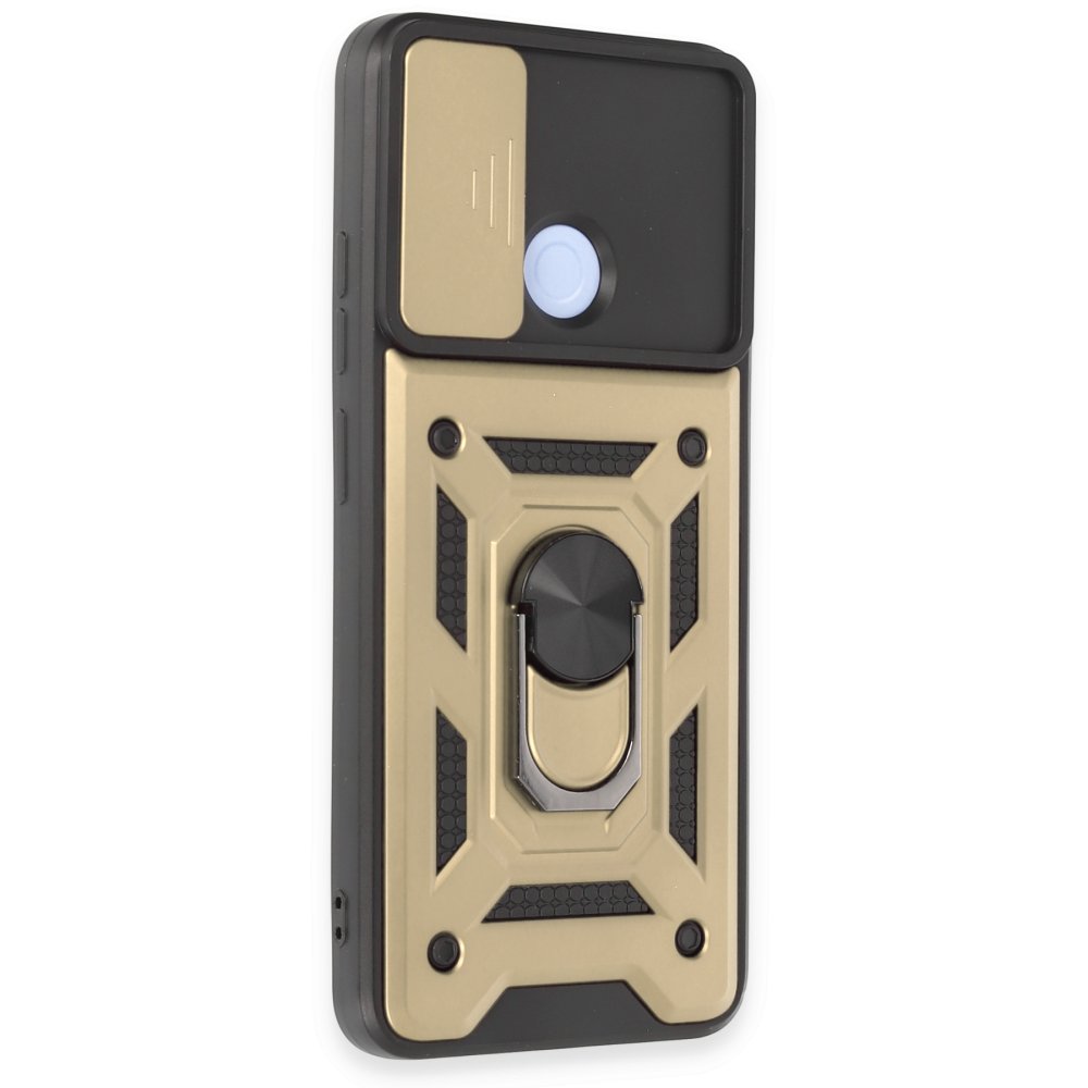 Redmi 12C Kılıf Pars Lens Yüzüklü Silikon - Gold