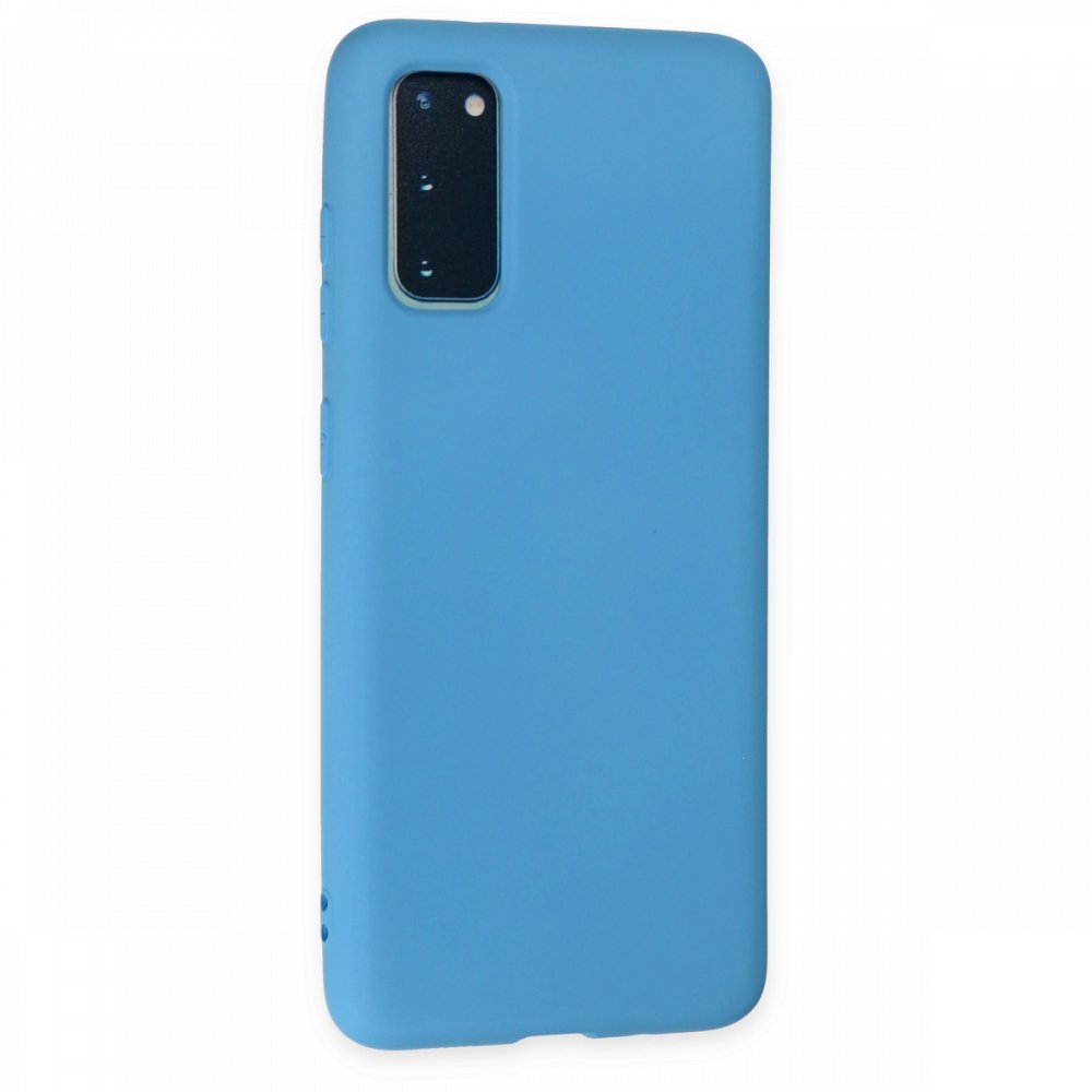  Samsung Galaxy S20 Plus Kılıf Nano içi Kadife Silikon - Mavi