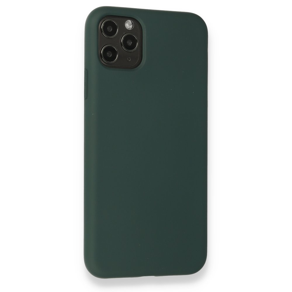  iPhone 11 Pro Max Kılıf Nano içi Kadife Silikon - Koyu Yeşil