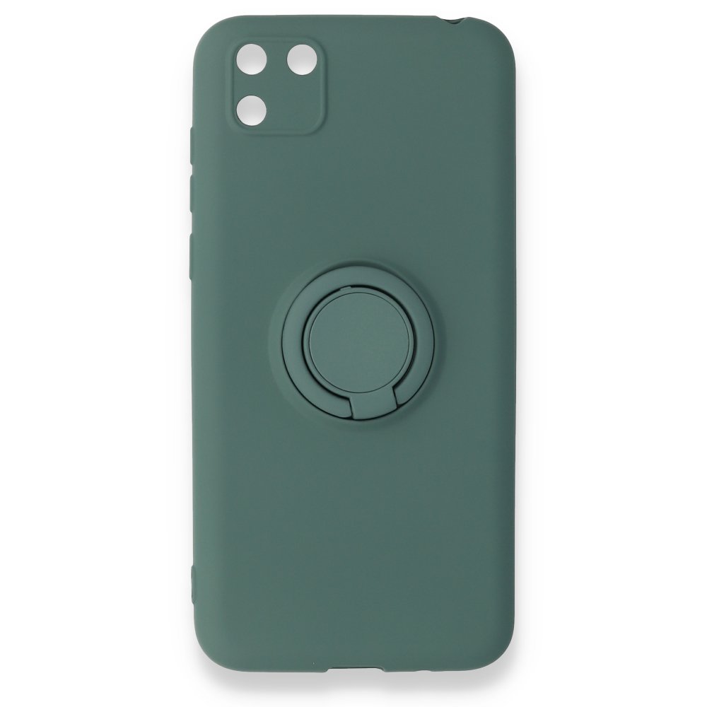 Huawei Y5P Kılıf Viktor Yüzüklü Silikon - Koyu Yeşil  Huawei Y5P Kılıf Viktor Yüzüklü Silikon - Koyu Yeşil