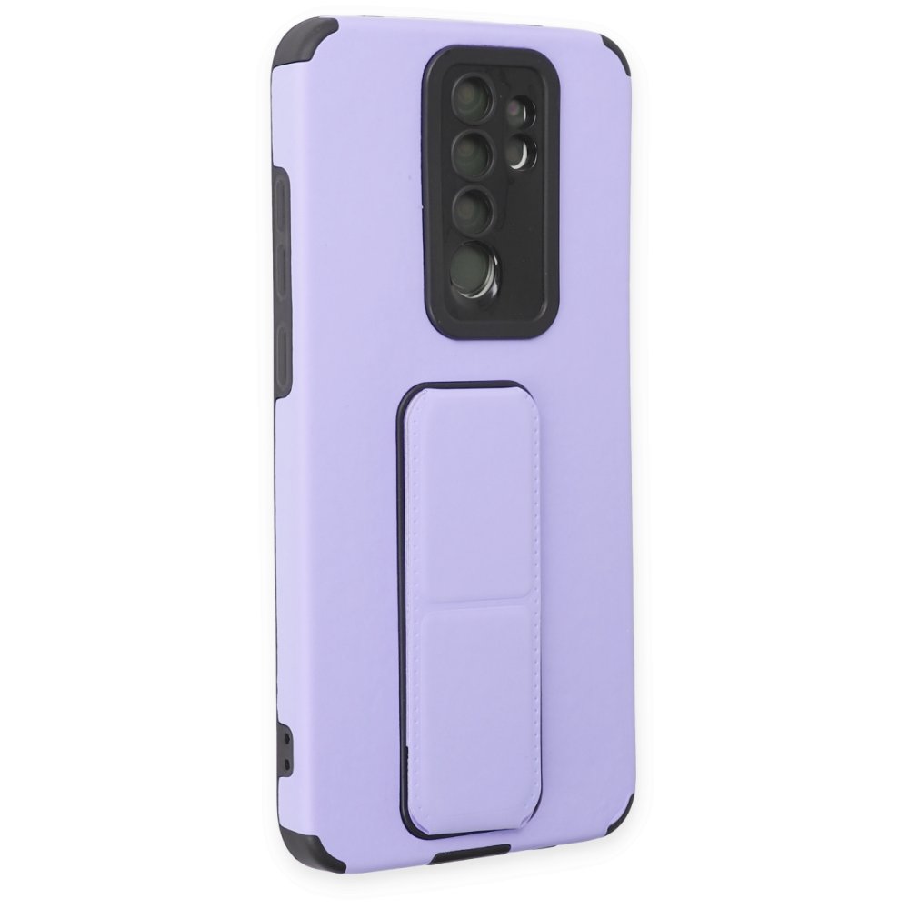 Redmi Note 8 Pro Kılıf Mega Standlı Silikon - Lila