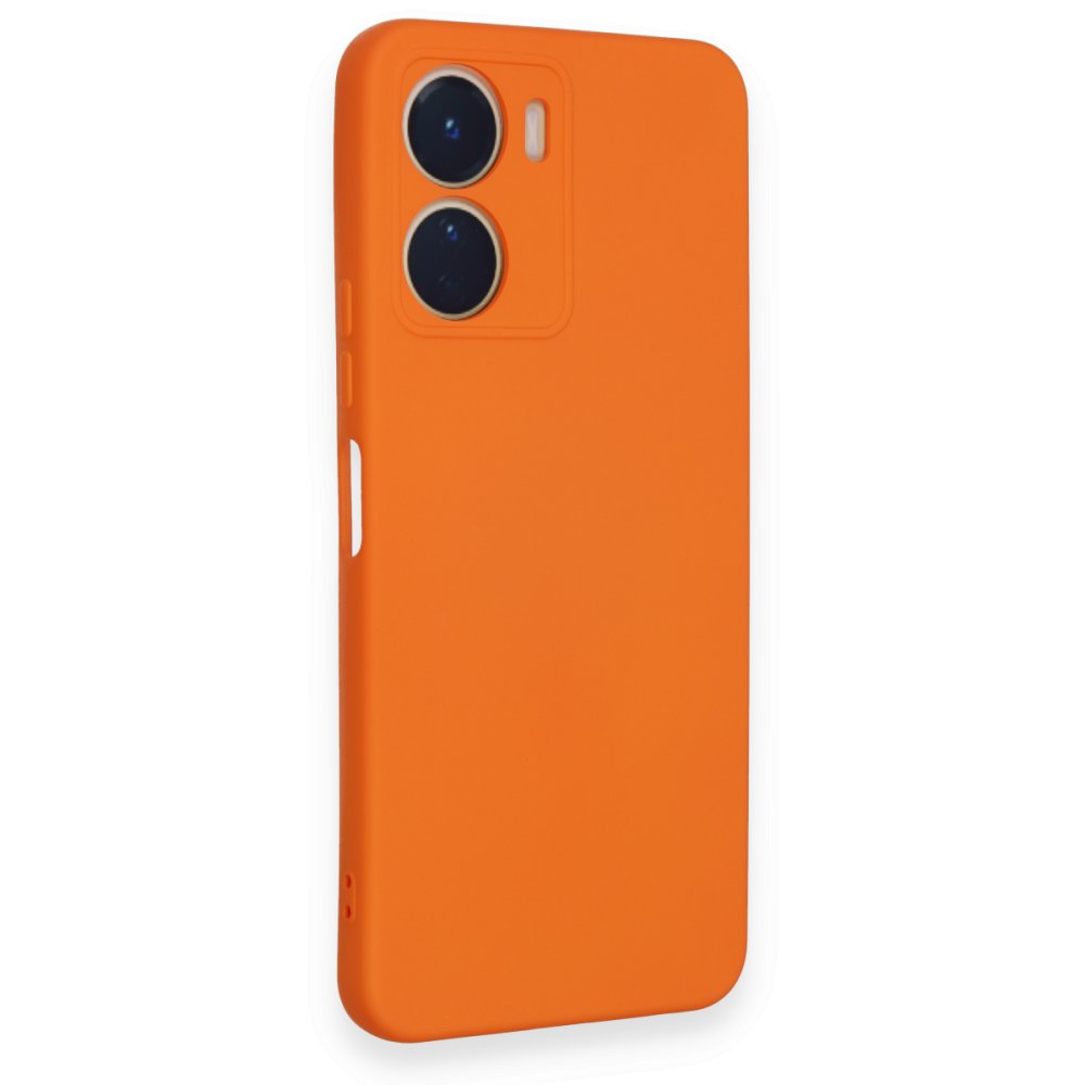 Vivo Y16 Kılıf Nano içi Kadife Silikon - Turuncu  Vivo Y16 Kılıf Nano içi Kadife Silikon - Turuncu