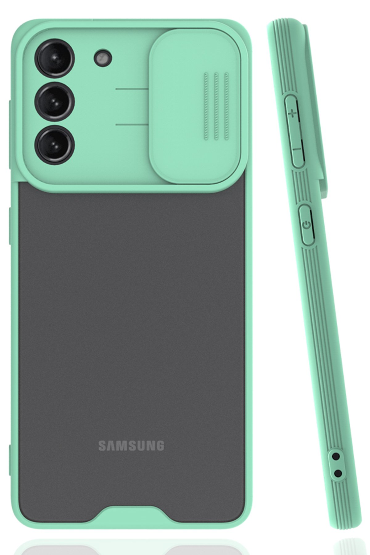  Samsung Galaxy S21 Kılıf Platin Kamera Koruma Silikon - Açık Yeşil