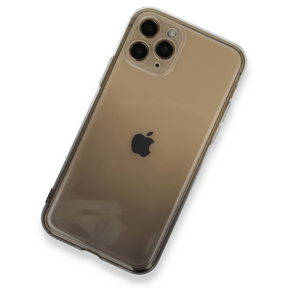  iPhone 11 Pro Kılıf Lüx Çift Renkli Silikon - Siyah