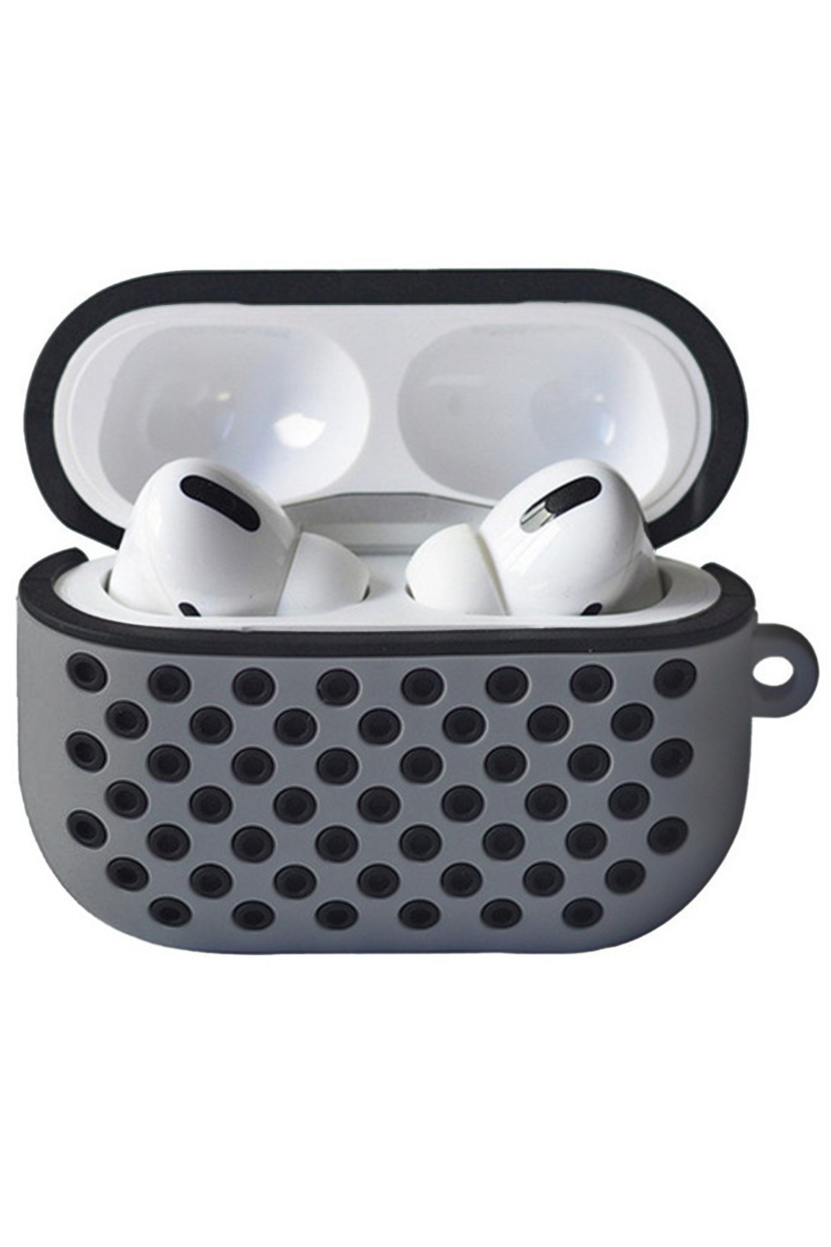 Airpods Pro (1.nesil) Spor Delikli Kılıf - Gri-Siyah Airpods Pro (1.nesil) Spor Delikli Kılıf - Gri-Siyah