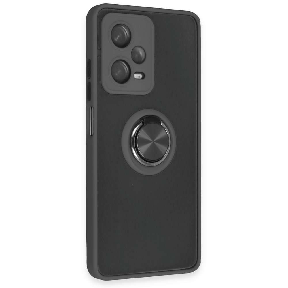  Xiaomi Poco X5 5G Kılıf Montreal Yüzüklü Silikon Kapak - Siyah