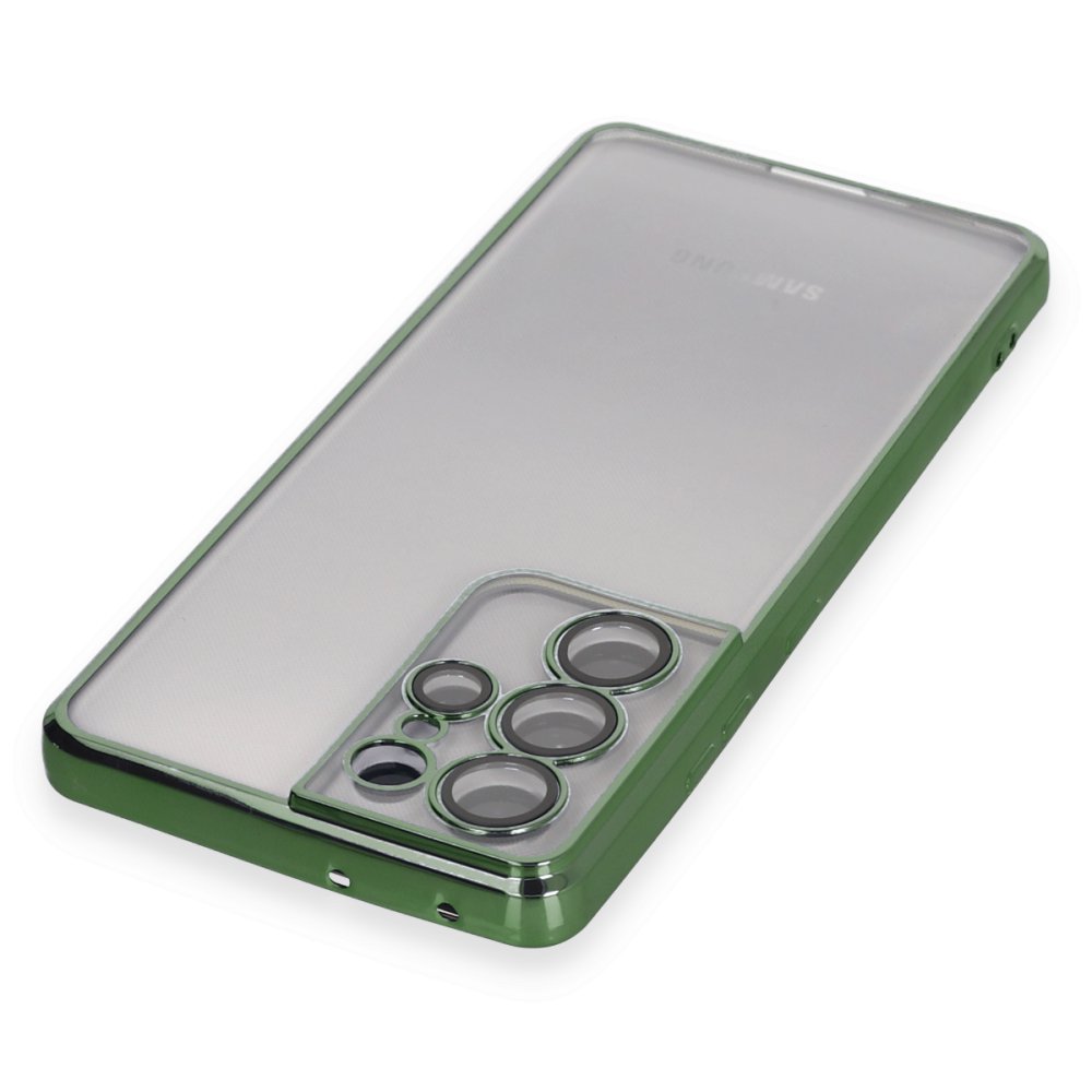  Samsung Galaxy S21 Ultra Kılıf Razer Lensli Silikon - Yeşil