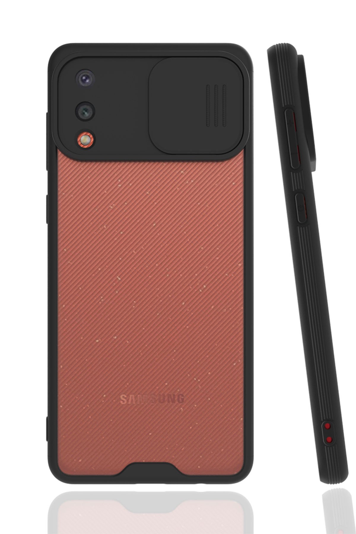  Samsung Galaxy A02 Kılıf Platin Kamera Koruma Silikon - Siyah