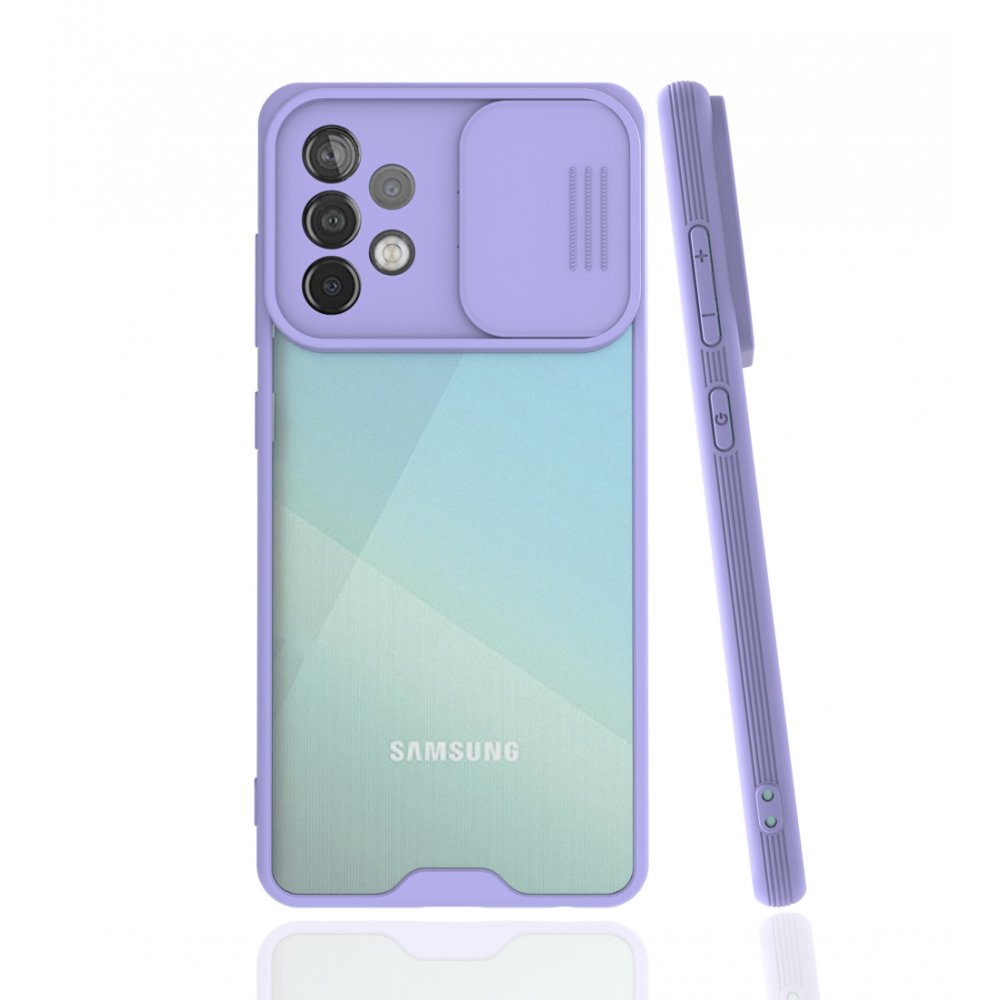  Samsung Galaxy A52S Kılıf Platin Kamera Koruma Silikon - Lila