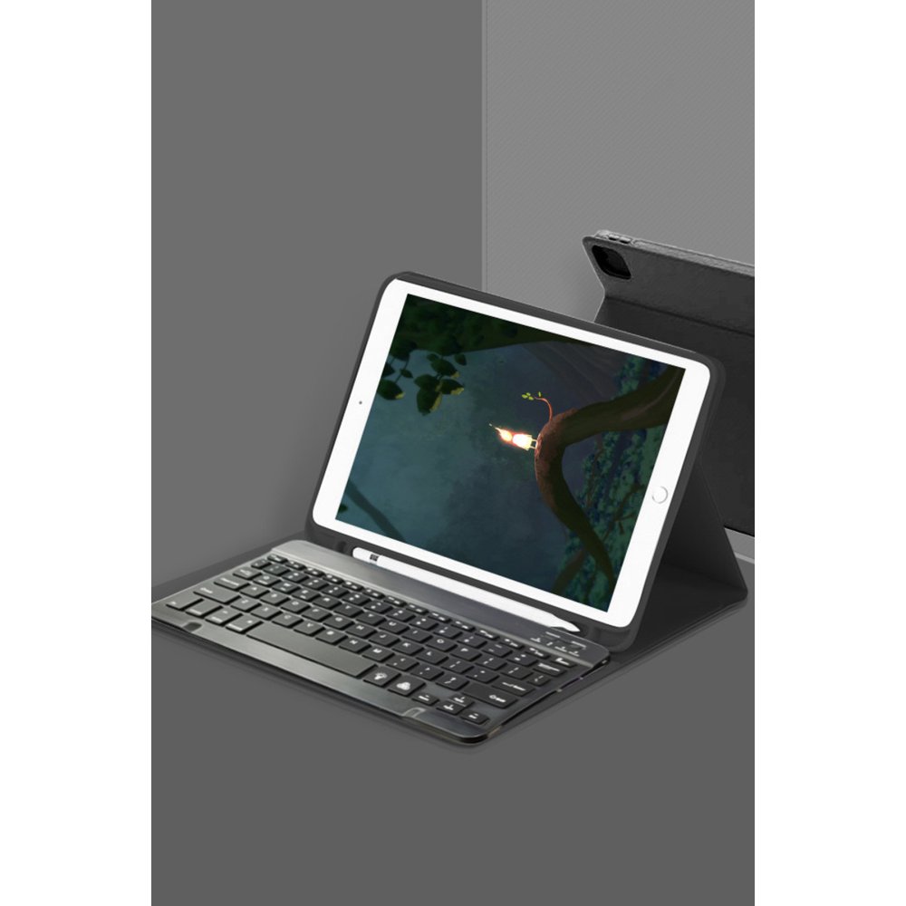  iPad Pro 11 (2018) Kılıf KC01 Smart Klavyeli Tablet Kılıfı - Siyah