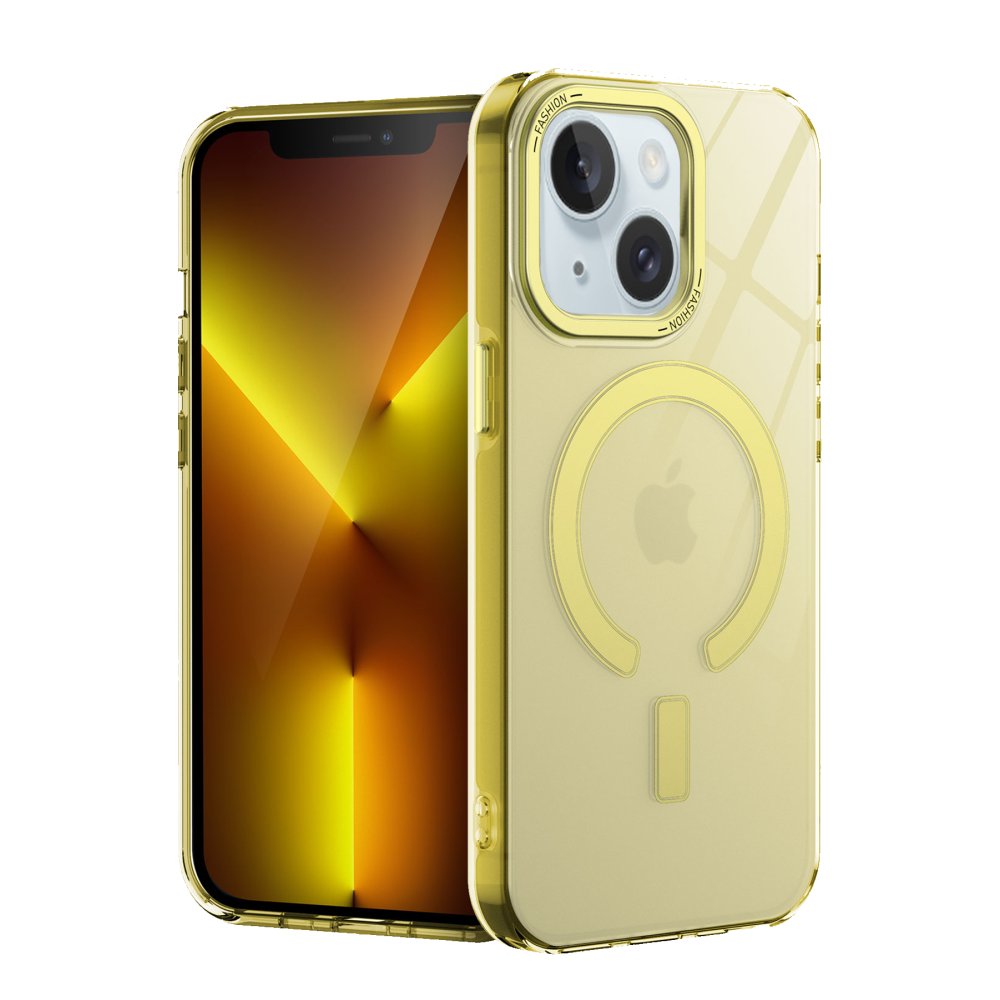 iPhone 15 Kılıf Troy Magsafe Kapak - Sarı  iPhone 15 Kılıf Troy Magsafe Kapak - Sarı