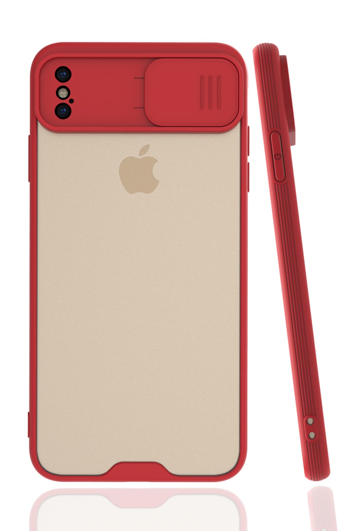 iPhone XS Max Kılıf Platin Kamera Koruma Silikon - Kırmızı  iPhone XS Max Kılıf Platin Kamera Koruma Silikon - Kırmızı