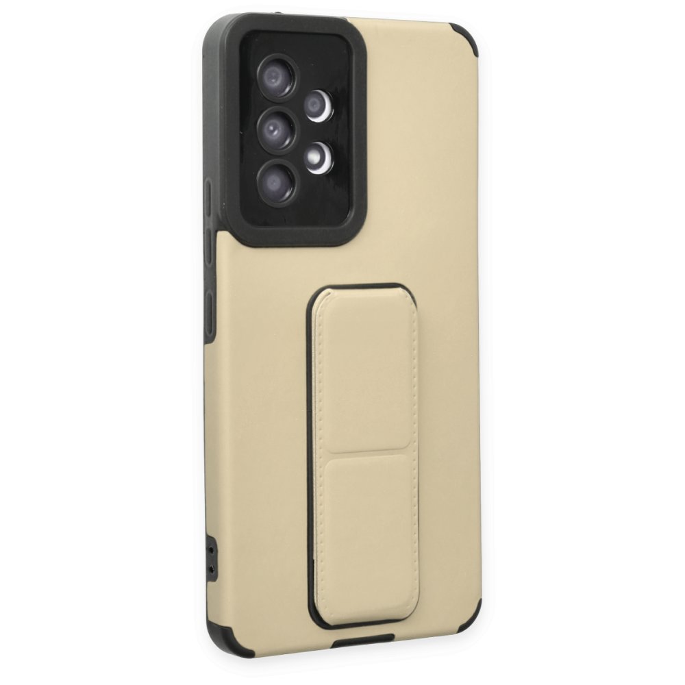  Samsung Galaxy A53 5G Kılıf Mega Standlı Silikon - Gold