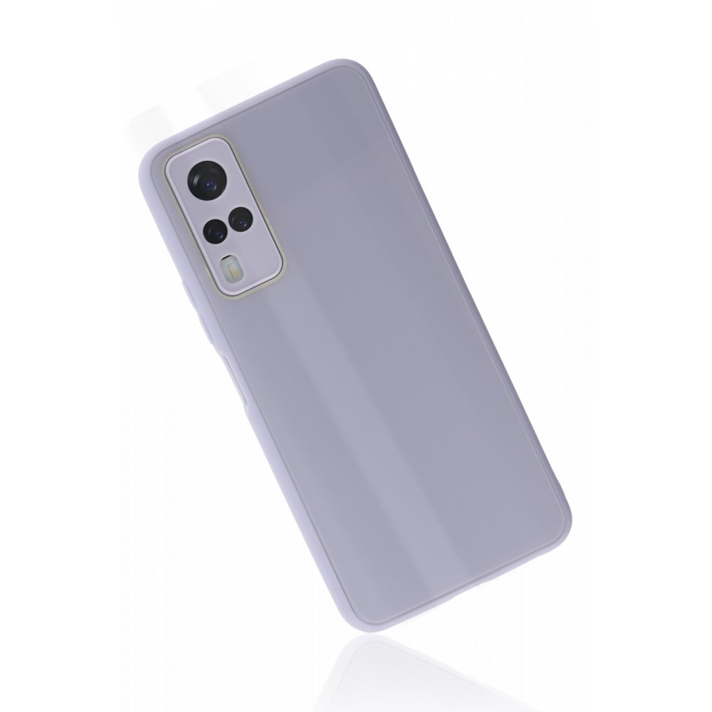 Vivo Y51A Kılıf Glass Kapak - Lila Vivo Y51A Kılıf Glass Kapak - Lila