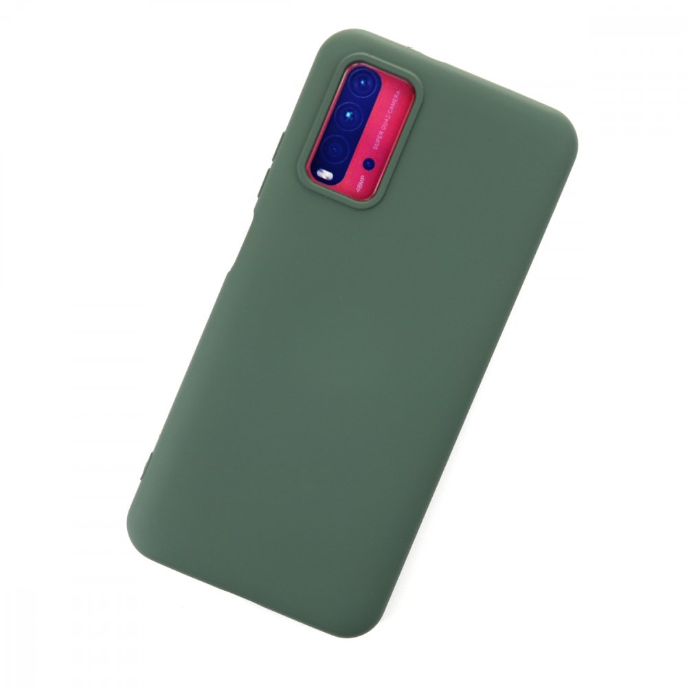Redmi Note 9 4G Kılıf Nano içi Kadife Silikon - Koyu Yeşil