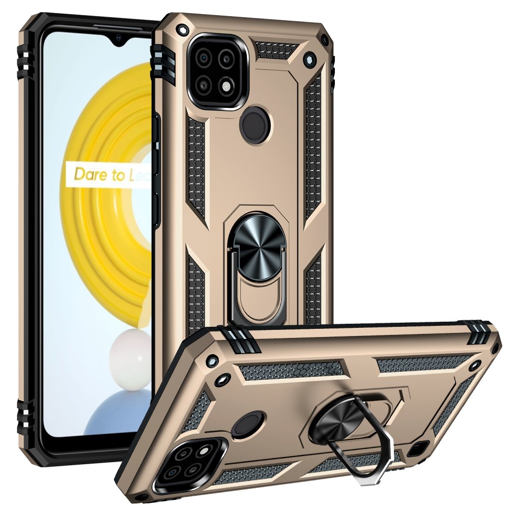 Realme C21 Kılıf Sofya Yüzüklü Silikon Kapak - Gold Realme C21 Kılıf Sofya Yüzüklü Silikon Kapak - Gold