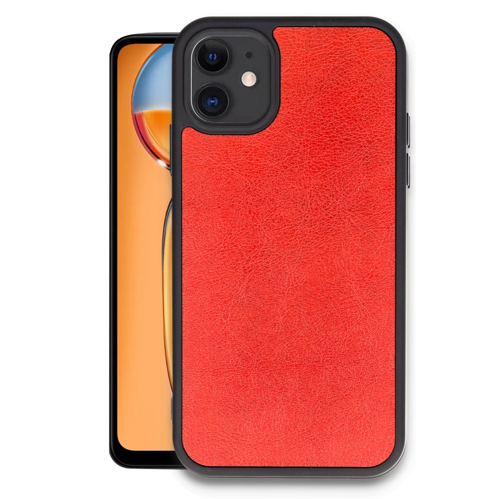  iPhone 11 Kılıf Aras Deri Kapak - Kırmızı