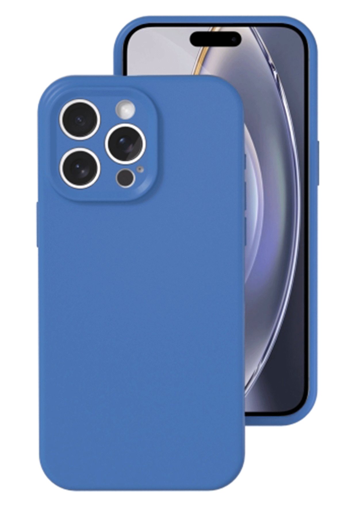 iPhone 16 Pro Kılıf Nano içi Kadife Silikon - Mavi  iPhone 16 Pro Kılıf Nano içi Kadife Silikon - Mavi