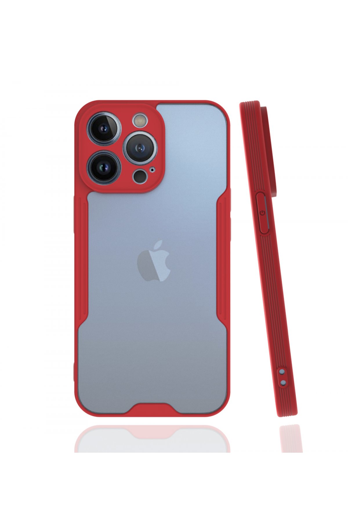  iPhone 13 Pro Kılıf Platin Silikon - Kırmızı