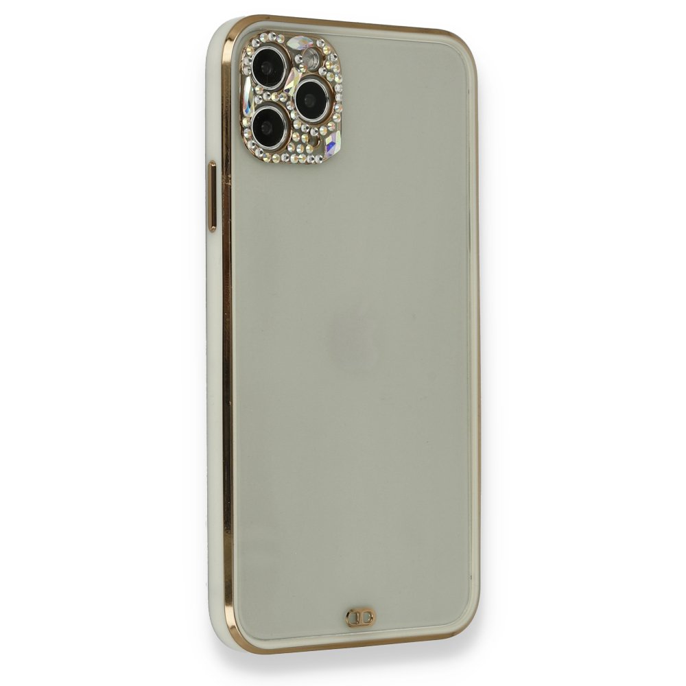 iPhone 11 Pro Kılıf Liva Taşlı Silikon - Beyaz iPhone 11 Pro Kılıf Liva Taşlı Silikon - Beyaz