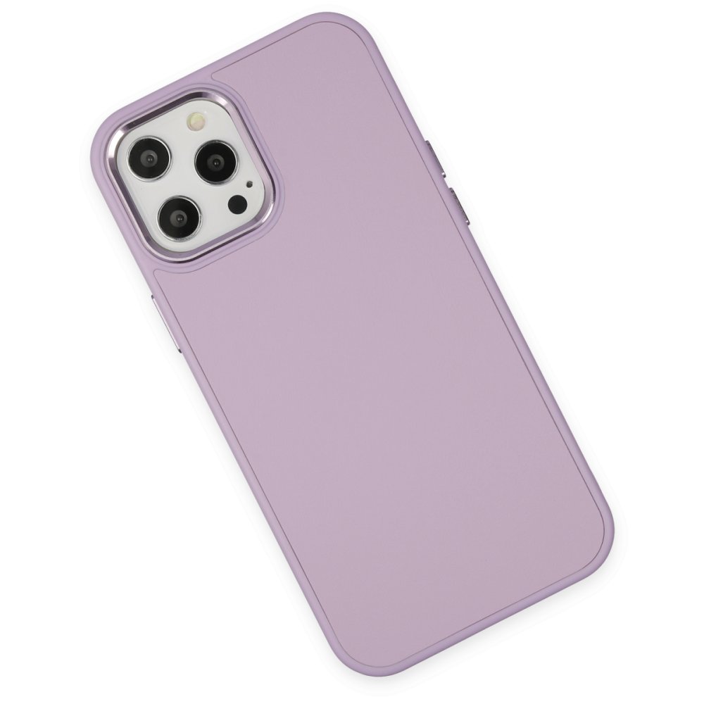 iPhone 12 Pro Max Kılıf Asya Deri Silikon - Lila iPhone 12 Pro Max Kılıf Asya Deri Silikon - Lila